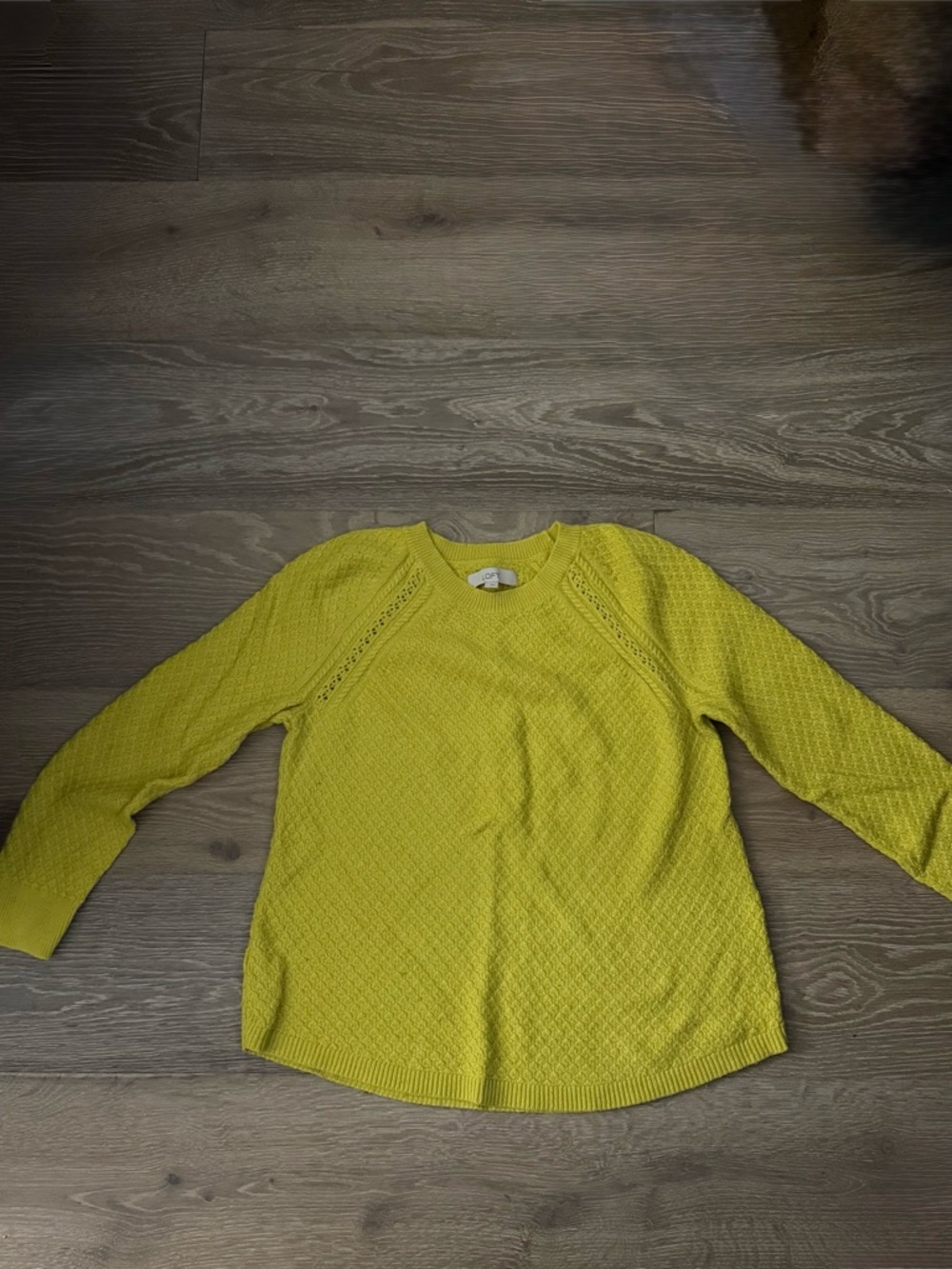 LOFT Yellow Crew Neck Knit Sweater